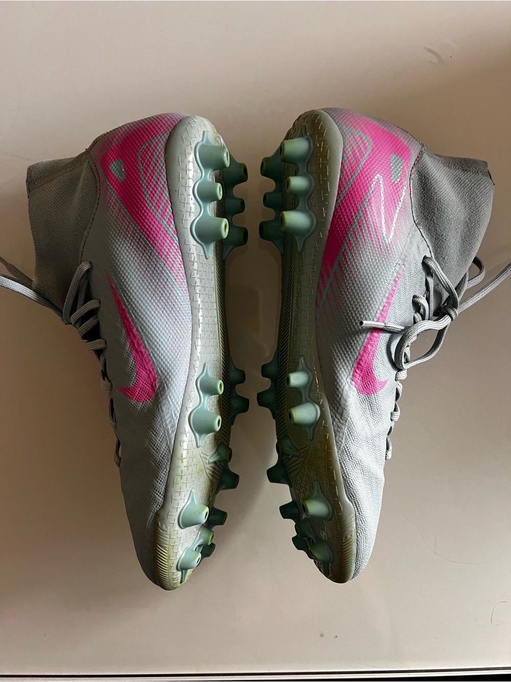 NIKE Zoom Mercurial Superfly 10 Academy AG Soccer Cleats Blue Pink - Picture 6 of 15